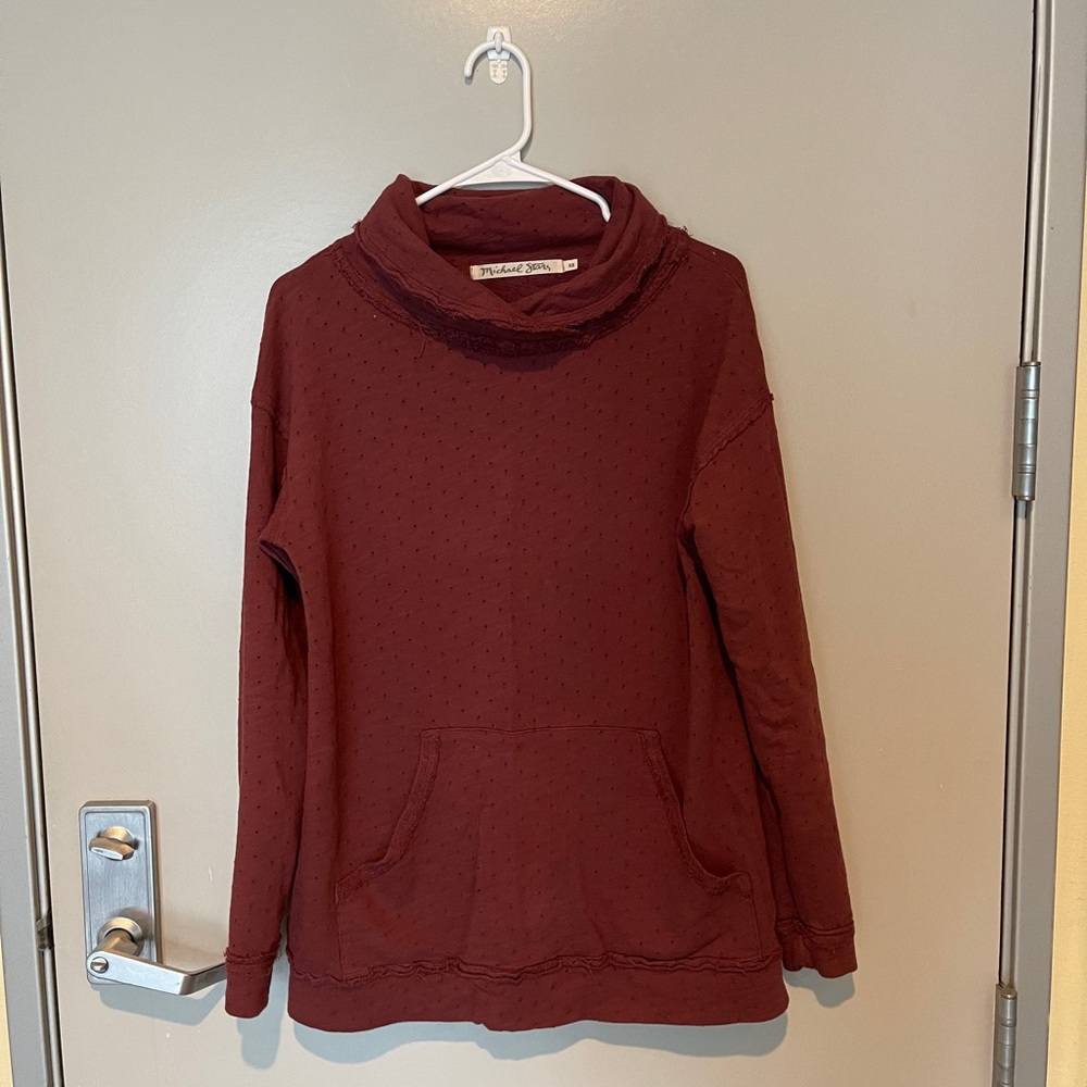 Michael stars mock neck eyelets tunic sweater